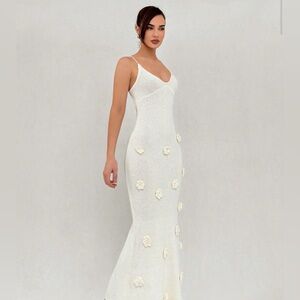 knit flower maxi dress elegant stunning New 🔥🔥🎉✨✨